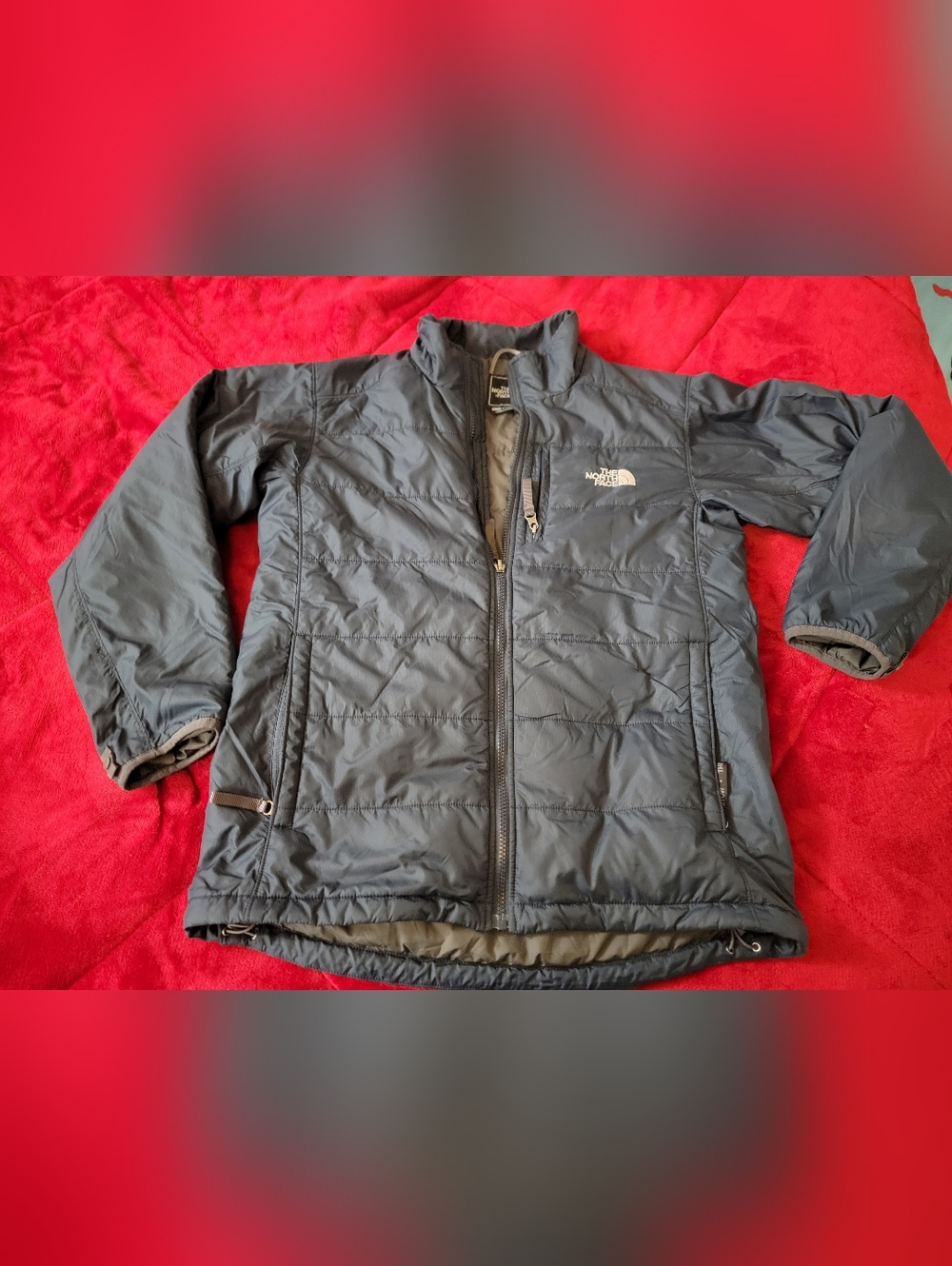 The North Face Boys Dark Blue With Gray Insulated Jacket